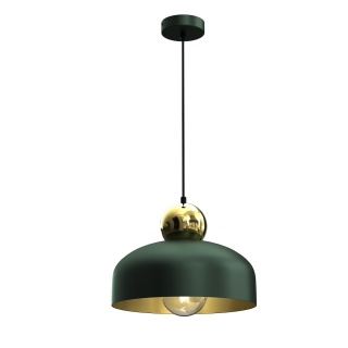 Lampa wisząca HARALD - zwis 1xE27 zielono-złota 30 cm Milagro