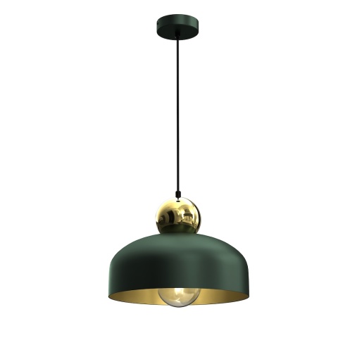 Lampa wisząca HARALD - zwis 1xE27 zielono-złota 30 cm Milagro