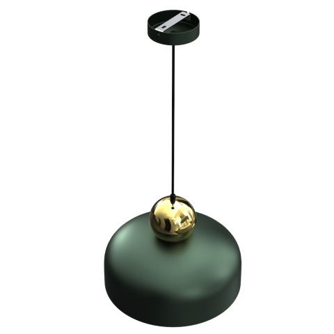 Lampa wisząca HARALD - zwis 1xE27 zielono-złota 30 cm Milagro