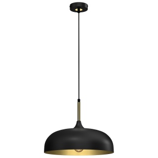 Lampa wisząca LINCOLN - zwis 1xE27 czarno-złota 35 cm Milagro