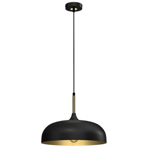 Lampa wisząca LINCOLN - zwis 1xE27 czarno-złota 35 cm Milagro