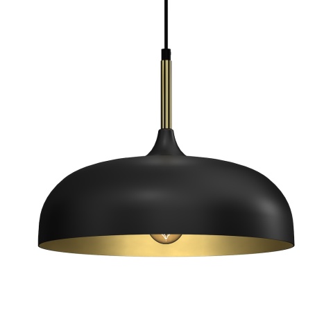 Lampa wisząca LINCOLN - zwis 1xE27 czarno-złota 35 cm Milagro