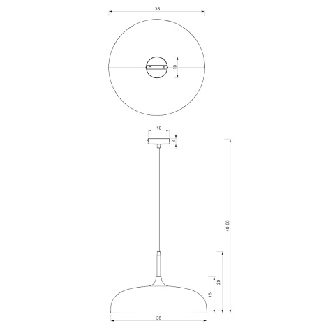 Lampa wisząca LINCOLN - zwis 1xE27 czarno-złota 35 cm Milagro