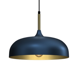 Lampa wisząca LINCOLN - zwis 1xE27 niebiesko-złota 35 cm Milagro
