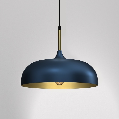 Lampa wisząca LINCOLN - zwis 1xE27 niebiesko-złota 35 cm Milagro
