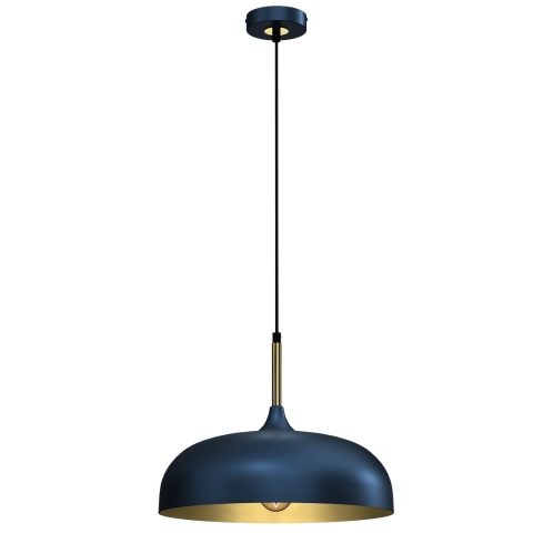 Lampa wisząca LINCOLN - zwis 1xE27 niebiesko-złota 35 cm Milagro