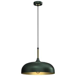 Lampa wisząca LINCOLN - zwis 1xE27 zielono-złota 35 cm Milagro