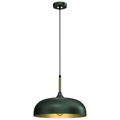 Lampa wisząca LINCOLN - zwis 1xE27 zielono-złota 35 cm Milagro