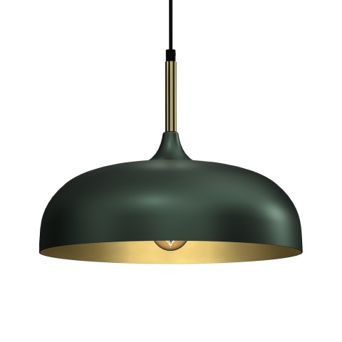 Lampa wisząca LINCOLN - zwis 1xE27 zielono-złota 35 cm Milagro