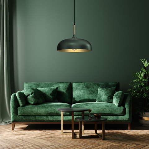 Lampa wisząca LINCOLN - zwis 1xE27 zielono-złota 35 cm Milagro