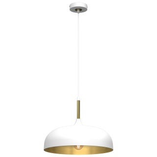 Lampa wisząca Lincoln - zwis 1xE27 biało-złota 35 cm Milagro