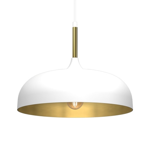 Lampa wisząca Lincoln - zwis 1xE27 biało-złota 35 cm Milagro