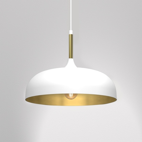 Lampa wisząca Lincoln - zwis 1xE27 biało-złota 35 cm Milagro