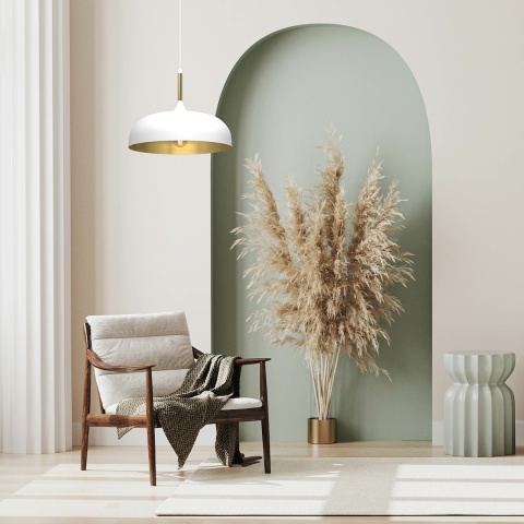 Lampa wisząca Lincoln - zwis 1xE27 biało-złota 35 cm Milagro