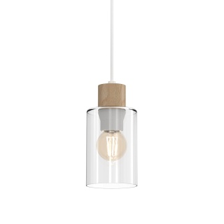 Lampa wisząca MADERA - zwis 1xE27 biała 10 cm Milagro