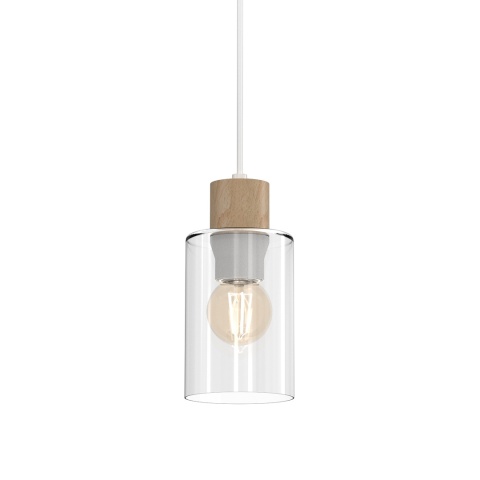 Lampa wisząca MADERA - zwis 1xE27 biała 10 cm Milagro