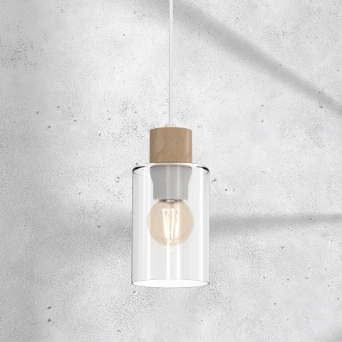 Lampa wisząca MADERA - zwis 1xE27 biała 10 cm Milagro