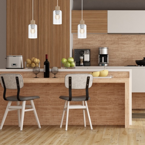 Lampa wisząca MADERA - zwis 1xE27 biała 10 cm Milagro