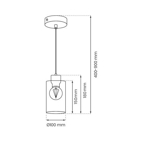 Lampa wisząca MADERA - zwis 1xE27 biała 10 cm Milagro