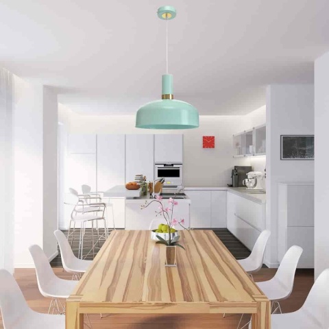 Lampa wisząca MALMO - zwis 1xE27 miętowa 30 cm Milagro