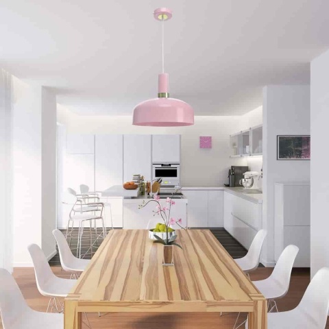 Lampa wisząca MALMO - zwis 1xE27 różowa 30 cm Milagro