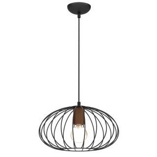 Lampa wisząca MERIDIANO - zwis 1xE27 czarno-brązowa 36 cm Milagro