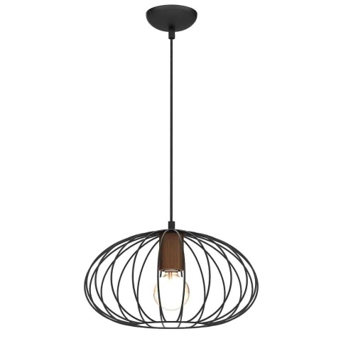 Lampa wisząca MERIDIANO - zwis 1xE27 czarno-brązowa 36 cm Milagro