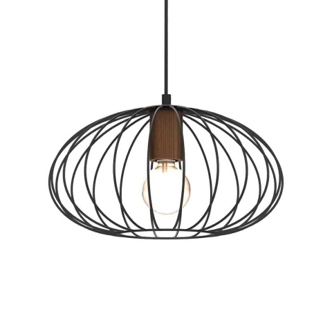 Lampa wisząca MERIDIANO - zwis 1xE27 czarno-brązowa 36 cm Milagro