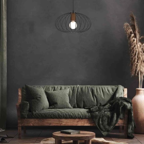 Lampa wisząca MERIDIANO - zwis 1xE27 czarno-brązowa 36 cm Milagro