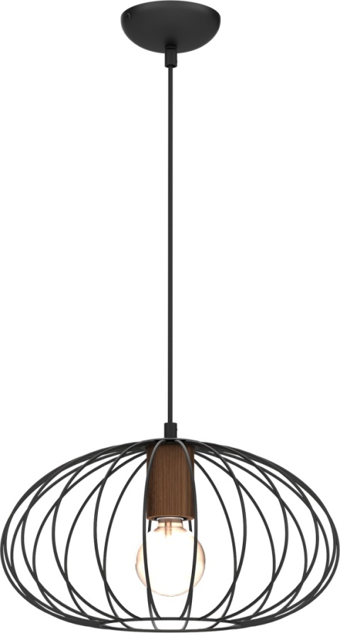 Lampa wisząca MERIDIANO - zwis 1xE27 czarno-brązowa 36 cm Milagro