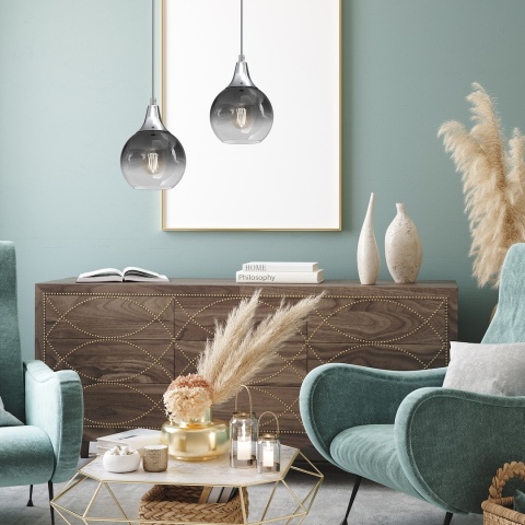 Lampa wisząca MONTE - zwis 1xE27 srebrna 15 cm Milagro