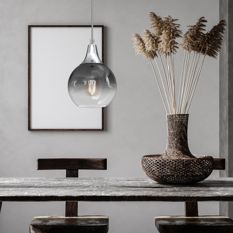 Lampa wisząca MONTE - zwis 1xE27 srebrna 15 cm Milagro