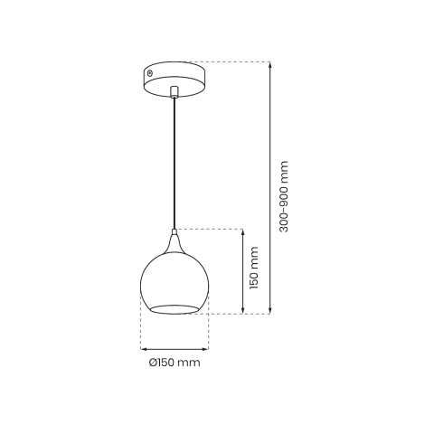 Lampa wisząca MONTE - zwis 1xE27 srebrna 15 cm Milagro