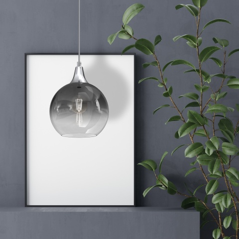 Lampa wisząca MONTE - zwis 1xE27 srebrna 20 cm Milagro