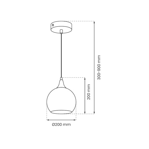 Lampa wisząca MONTE - zwis 1xE27 srebrna 20 cm Milagro