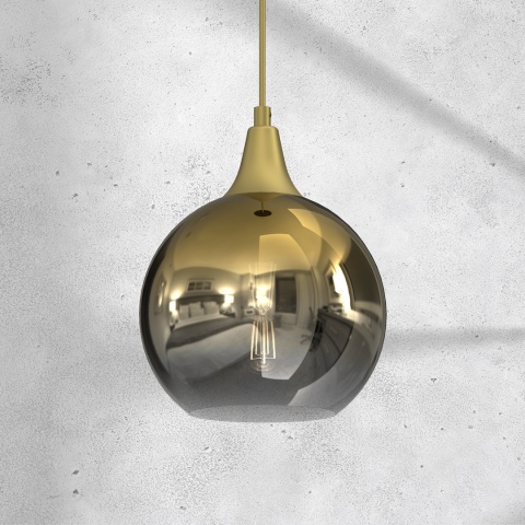 Lampa wisząca MONTE - zwis 1xE27 złota 20 cm Milagro