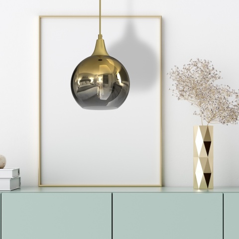 Lampa wisząca MONTE - zwis 1xE27 złota 20 cm Milagro