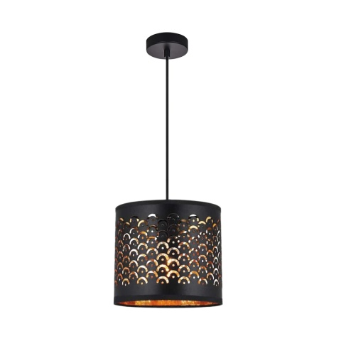 Lampa wisząca MORGAN - zwis 1xE27 czarno-złota 30 cm Milagro