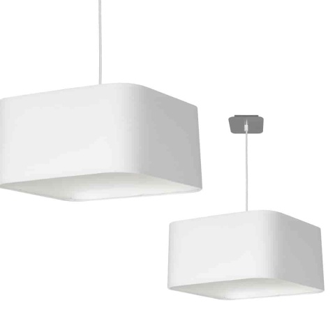 Lampa wisząca NAPOLI - zwis 1xE27 biało-chromowana 40 cm Milagro