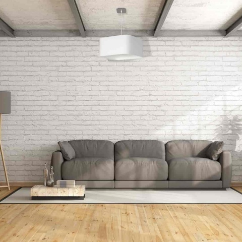 Lampa wisząca NAPOLI - zwis 1xE27 biało-chromowana 40 cm Milagro