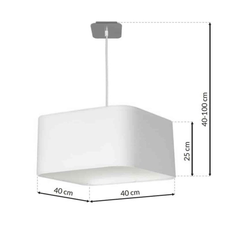 Lampa wisząca NAPOLI - zwis 1xE27 biało-chromowana 40 cm Milagro