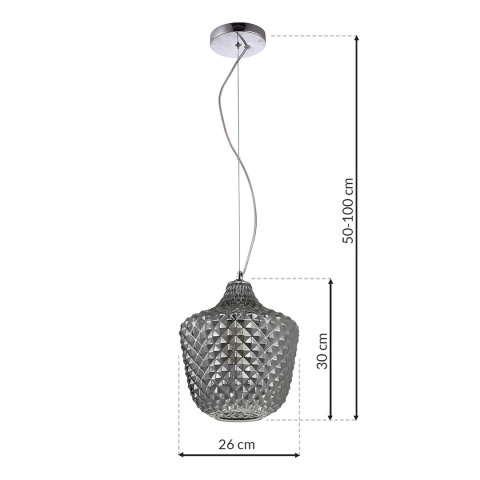 Lampa wisząca ORLANDO - zwis 1xE27 chromowana 26 cm Milagro ML5549