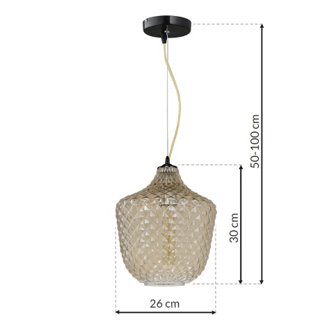Lampa wisząca ORLANDO - zwis 1xE27 chromowana 26 cm Milagro ML5550