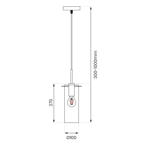 Lampa wisząca PADOVA - zwis 1xE27 czarna 10 cm Milagro