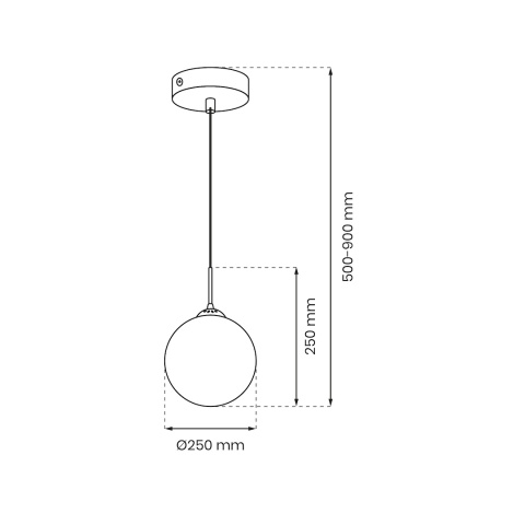 Lampa wisząca REFLEX - zwis 1xE27 czarna 25 cm Milagro