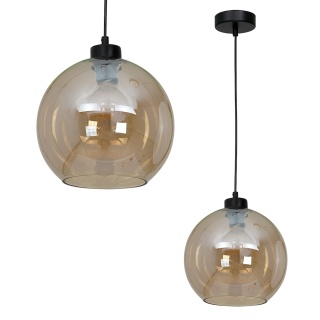 Lampa wisząca SOFIA AMBER - zwis 1xE27 czarna 25 cm Milagro