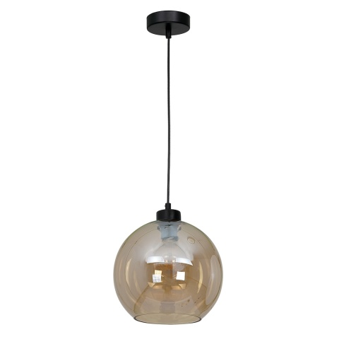 Lampa wisząca SOFIA AMBER - zwis 1xE27 czarna 25 cm Milagro