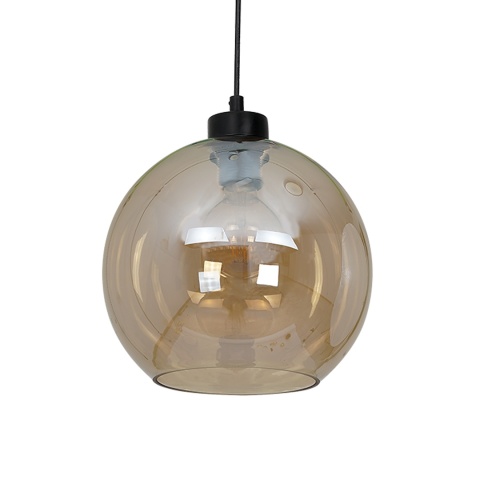 Lampa wisząca SOFIA AMBER - zwis 1xE27 czarna 25 cm Milagro