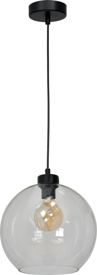 Lampa wisząca SOFIA CLEAR - zwis 1xE27 czarna 25 cm Milagro