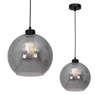 Lampa wisząca SOFIA SMOKED - zwis 1xE27 czarna 25 cm Milagro